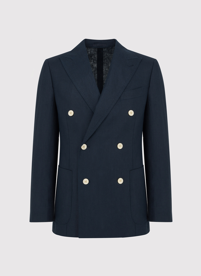 Lniana marynarka dwurzędowa