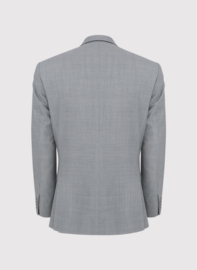Szary garnitur męski w delikatną kratę