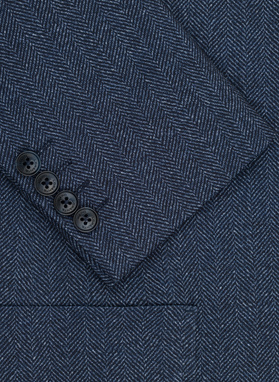 Granatowa marynarka w jodełkę