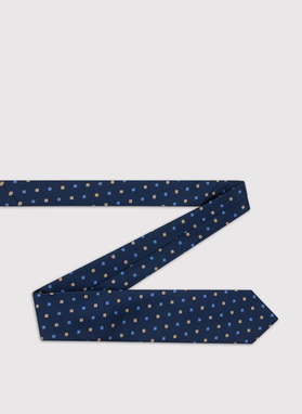Granatowy krawat męski w mikrowzór
