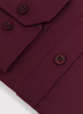 Bordowa gładka koszula męska 