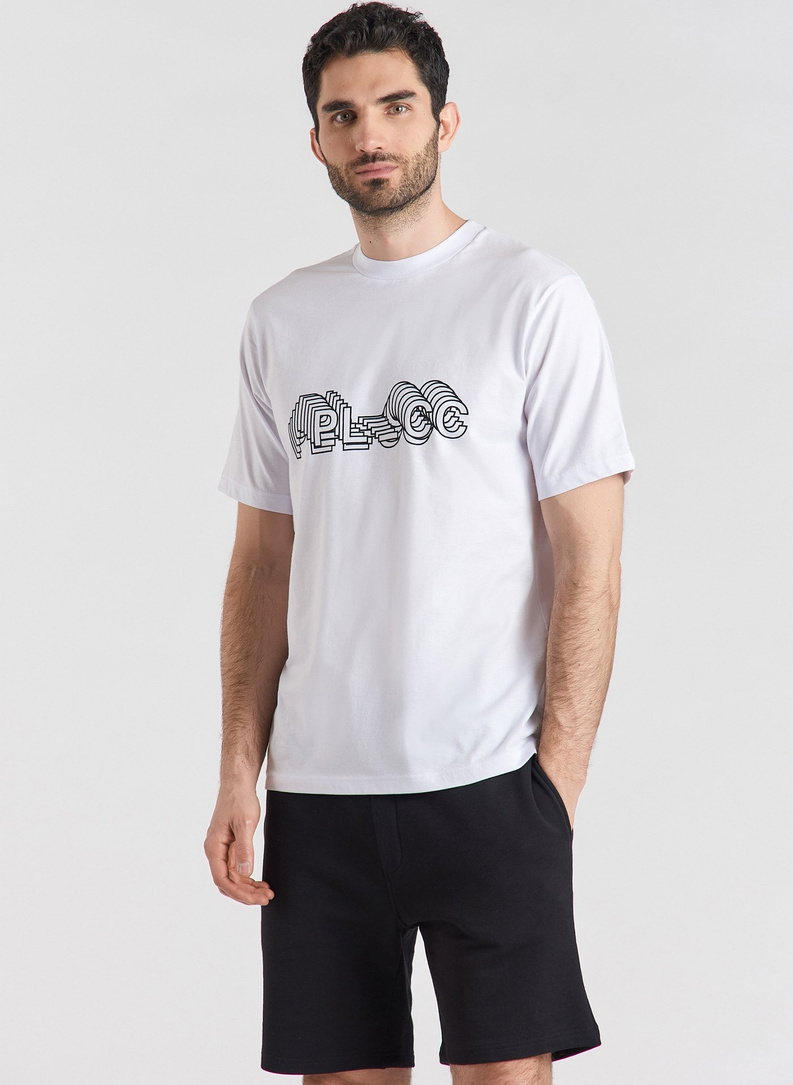 Biały T-shirt z krótkim rękawem oversize C21SF-TX-001-B