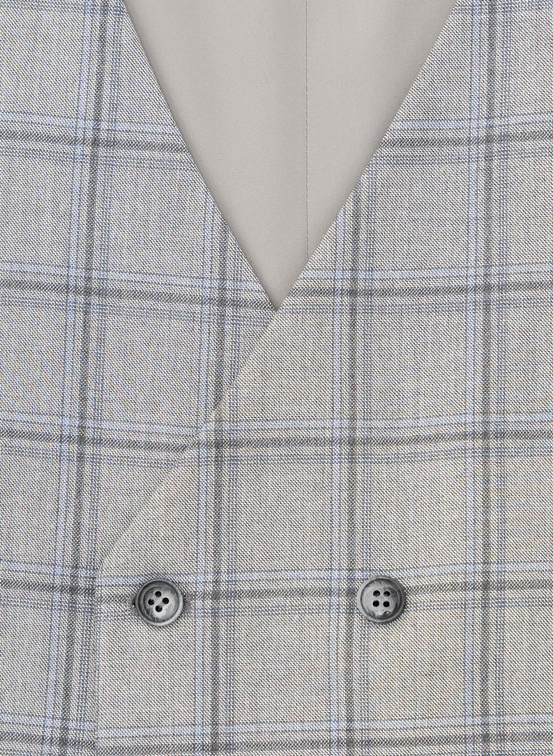 Szara kamizelka męska w mocna kratę