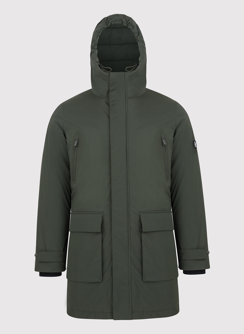 Zielona kurtka męska wypełniona naturalnym puchem