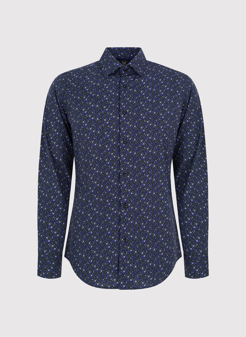 Męska koszula w kwiatowy mikrowzór