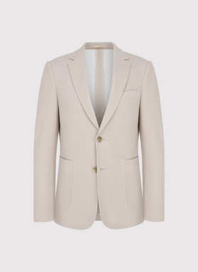 Beżowa marynarka z dzianiny