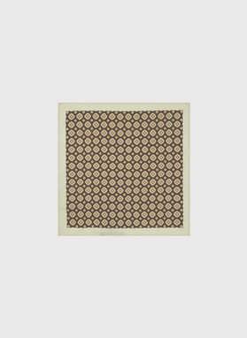 Poszetka męska w kolorze beżowym we wzory