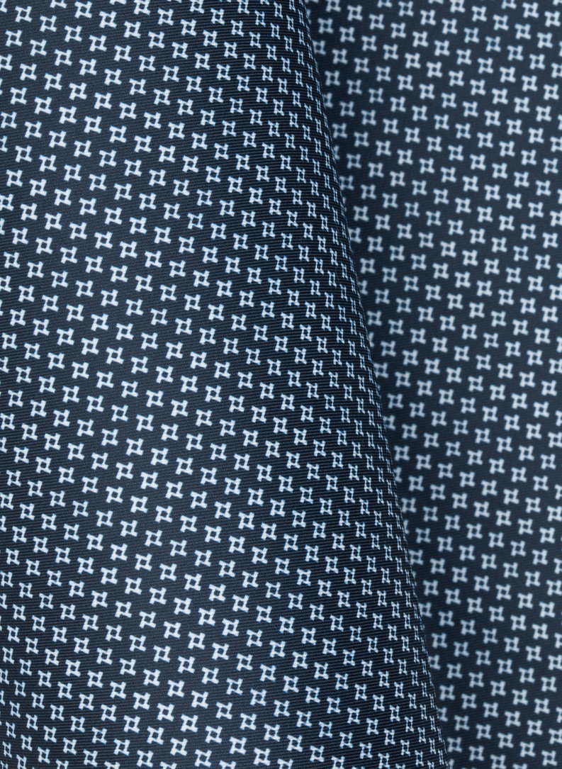 Granatowa poszetka męska w biały mikrowzór