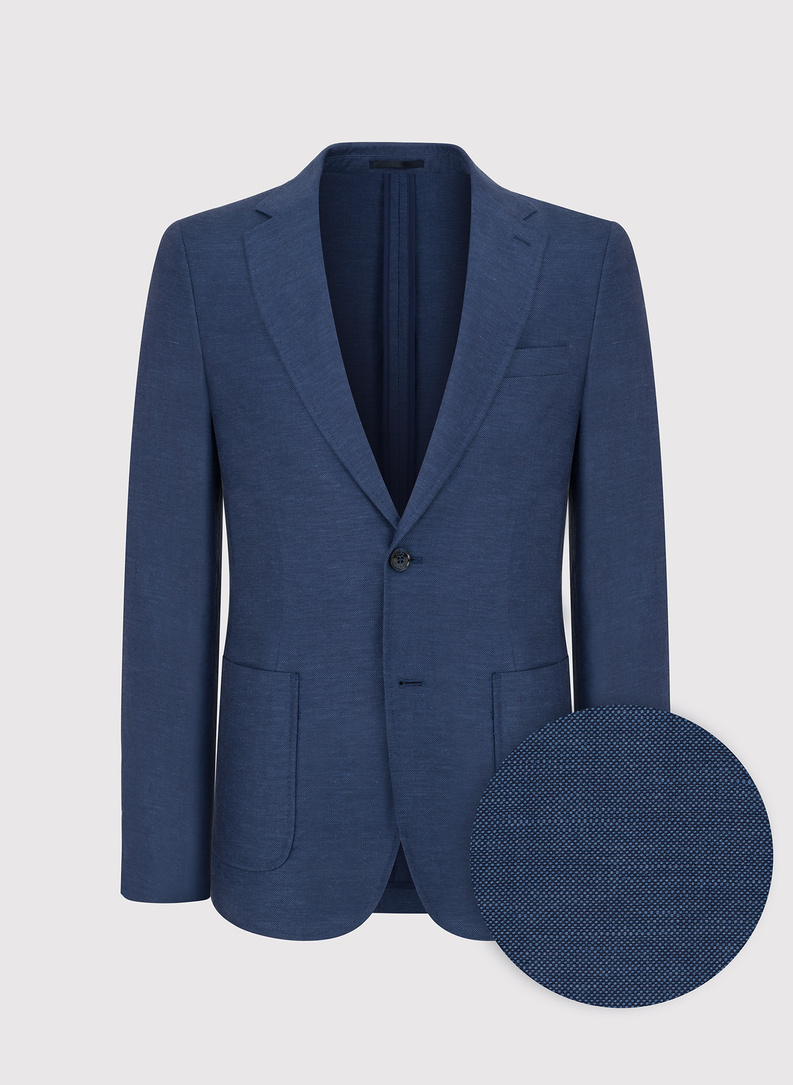 Granatowa marynarka z lnu