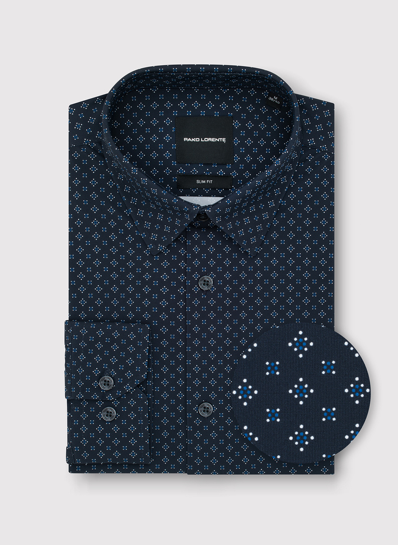 Koszula męska we wzór geometryczny