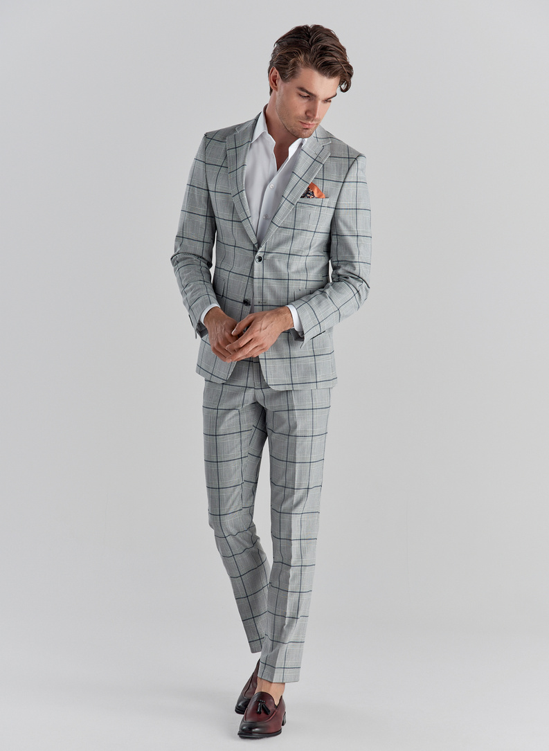 Szara marynarka garniturowa P22SF-3G-010-S-S