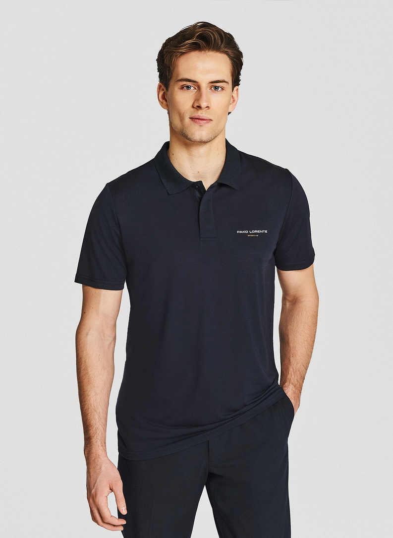 Granatowe polo męskie