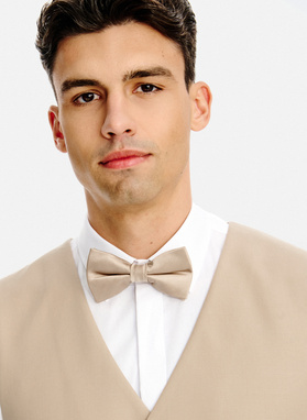 Beżowa kamizelka garniturowa z wełny