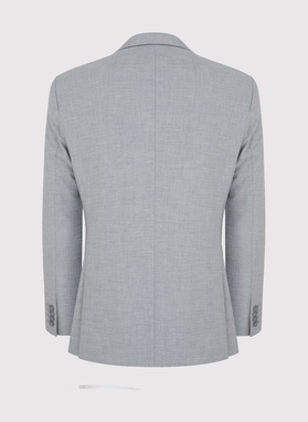 Gładki jasnoszary garnitur męski