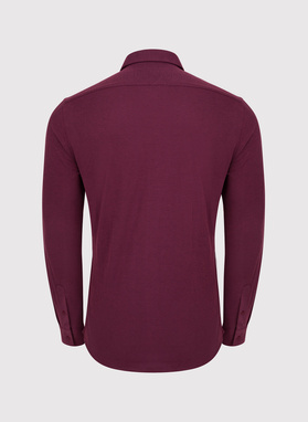 Gładka taliowania koszula w kolorze bordowym