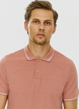 Gładki t-shirt polo w kolorze różowym