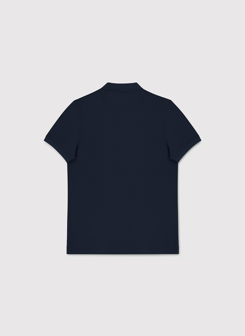 Granatowe męskie polo z bawełny