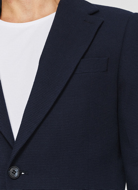 Granatowa marynarka z wełną