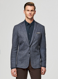 Melanżowa marynarka męska w kolorze granatowym