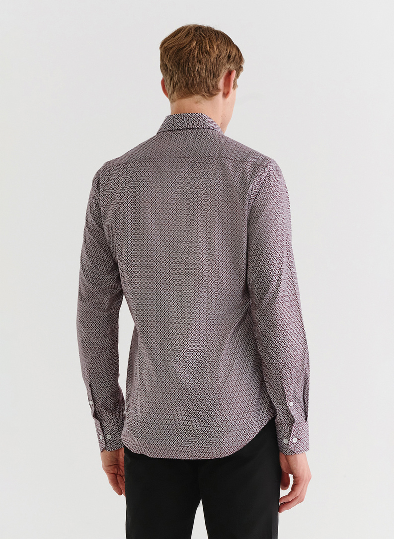 Brązowa wzorzysta koszula męska 