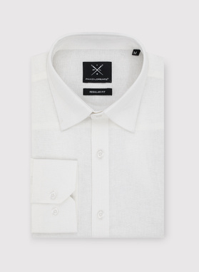 Biała koszula z lnu i bawełny