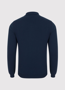 Granatowy sweter męski z kołnierzykiem