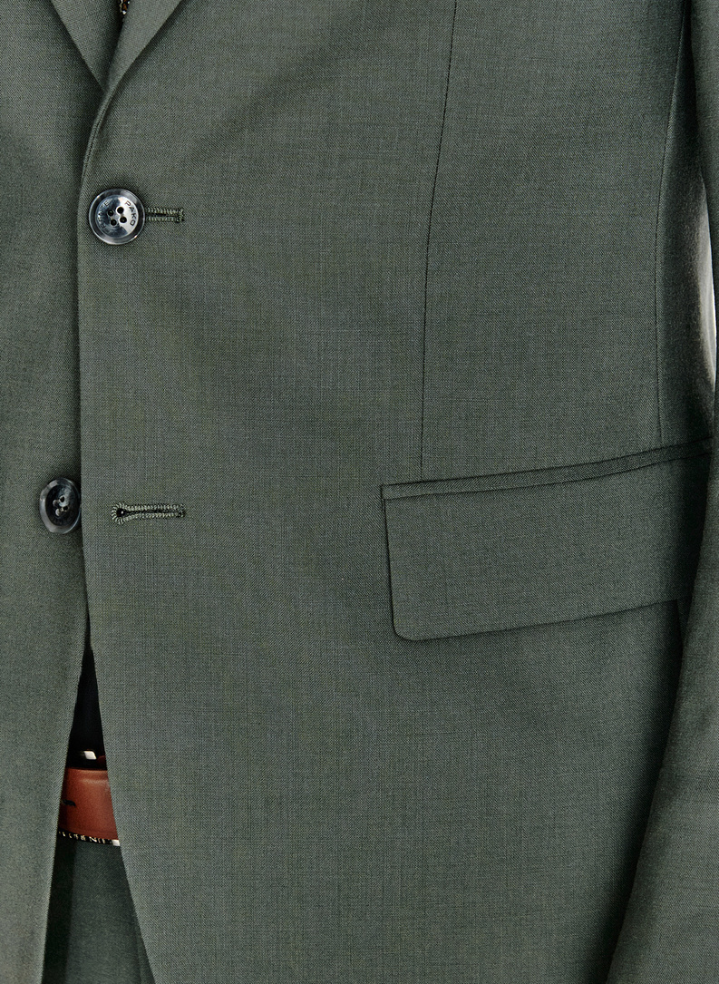 Zielona wełniana marynarka garniturowa