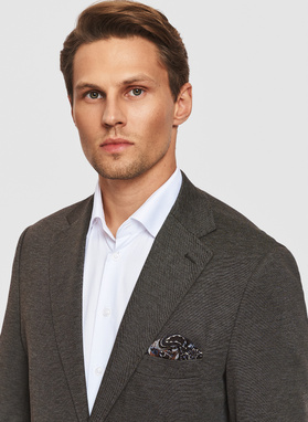 Brązowa dzianinowa marynarka męska