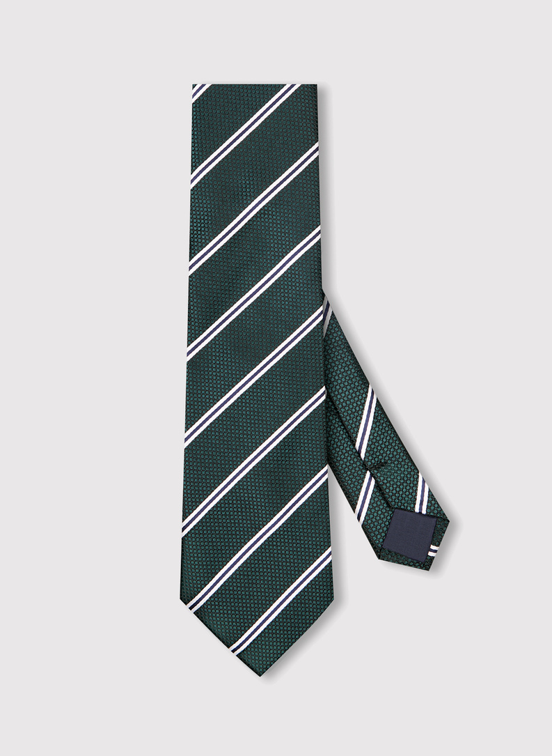 Zielony krawat męski w paski