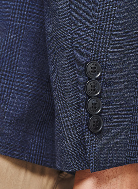 Granatowa marynarka casual z lnem