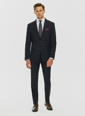 Męska marynarka garniturowa w odcieniu granatowym
