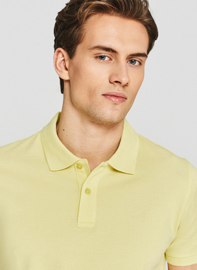 Żółte bawełniane polo męskie