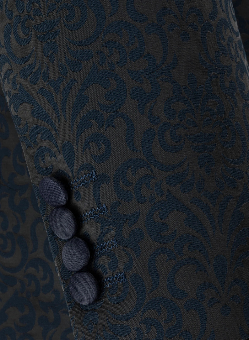 Ślubny czarno-granatowy smoking męski