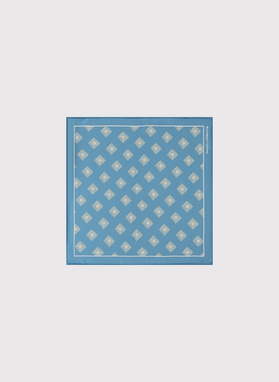 Niebieska poszetka męska w romby