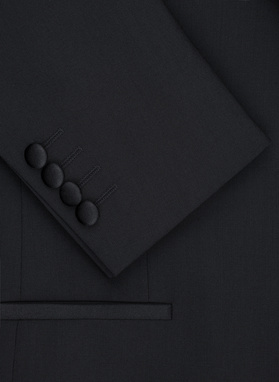 Ślubna czarna jednorzędowa marynarka smokingowa