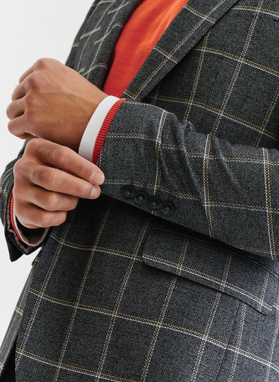 Szara marynarka męska w kratę