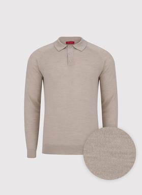 Męski sweter polo z wełną