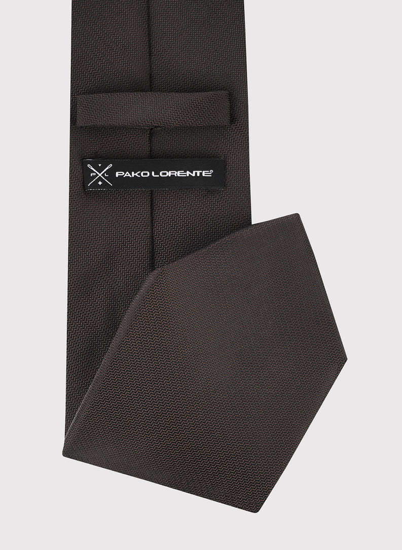 Ciemnobrązowy krawat męski