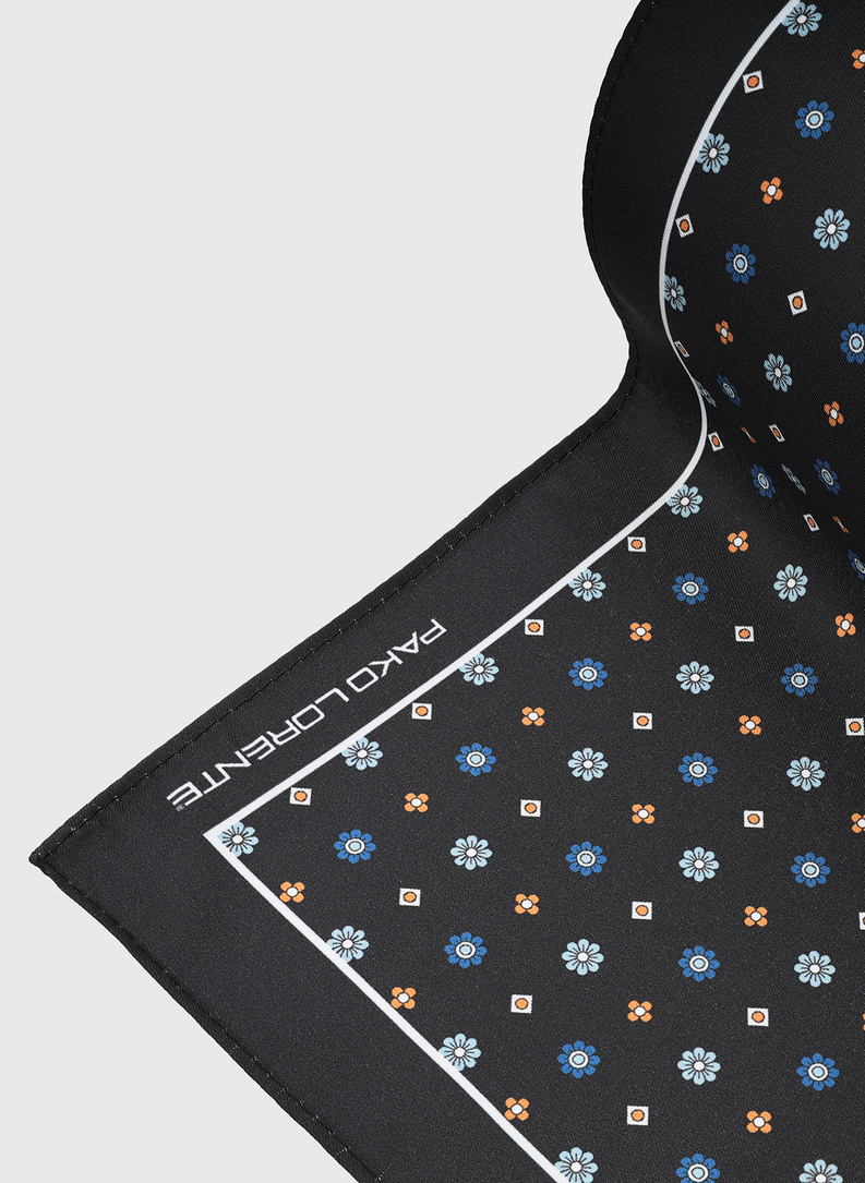 Czarna poszetka męska paisley