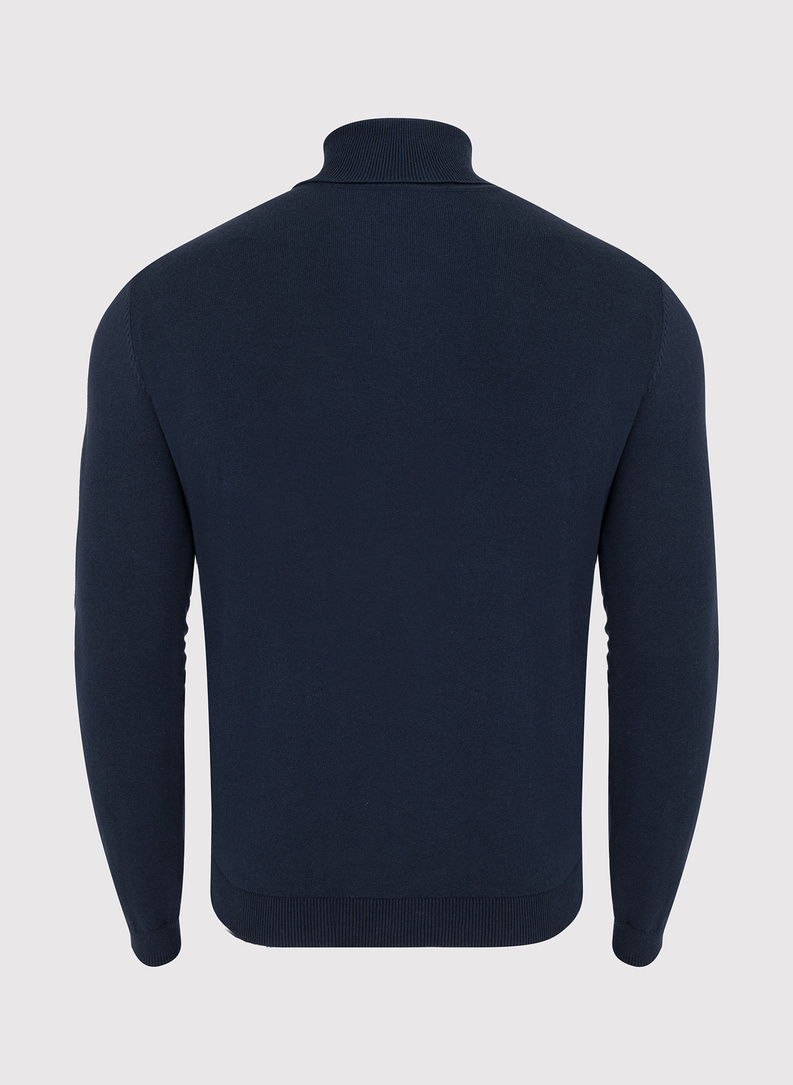 Granatowy rozpinany sweter męski