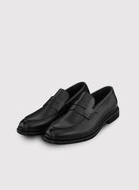 Czarne skórzane loafersy męskie