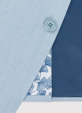 Błekitna gładka marynarka garniturowa