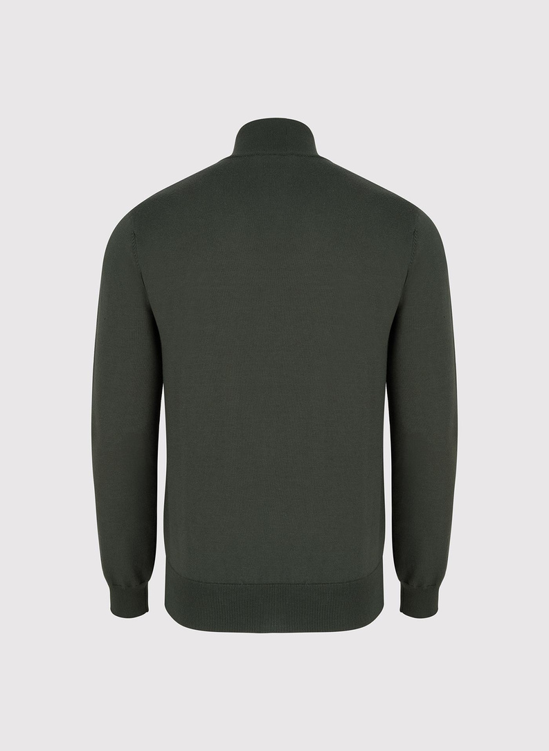 Zielony rozpinany sweter męski