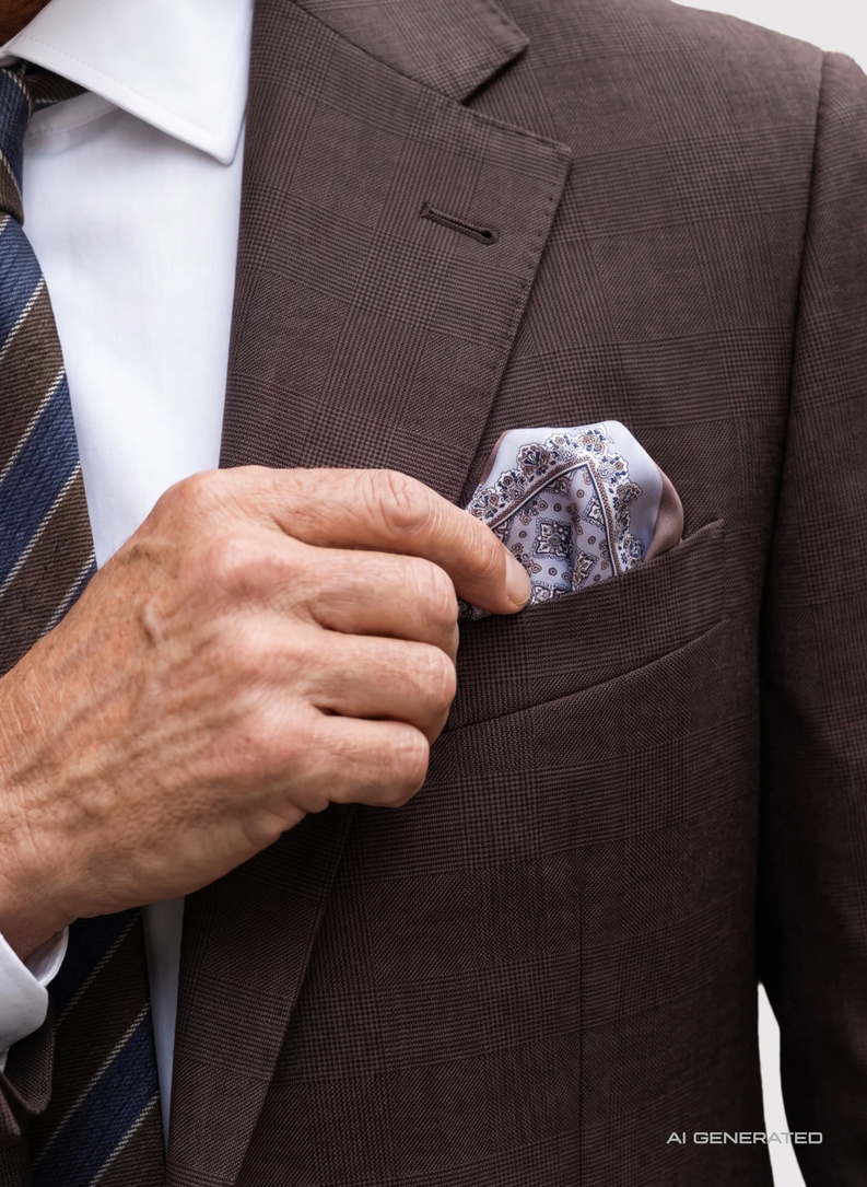 Wełniany brązowy garnitur męski