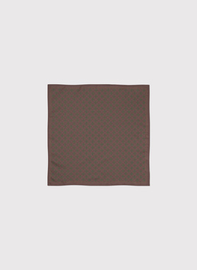 Brązowa poszetka męska z drobny wzór
