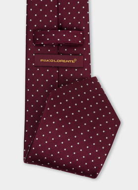 Krawat męski jedwabny bordowy P21WP-KX-255-D