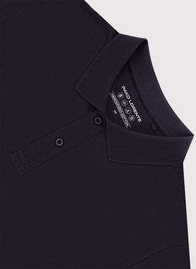 Granatowy t-shirt polo z bawełny