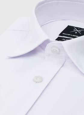 Biała gładka elegancka koszula męska