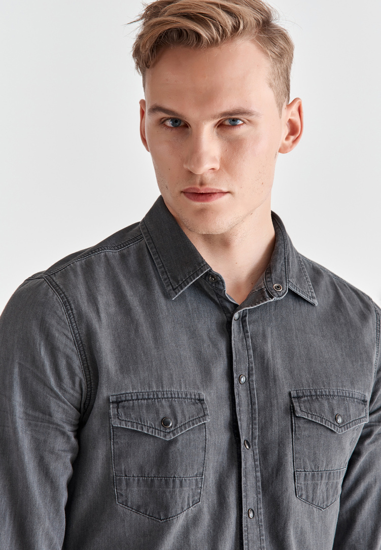 Koszula jeansowa P21WF-1X-128-L