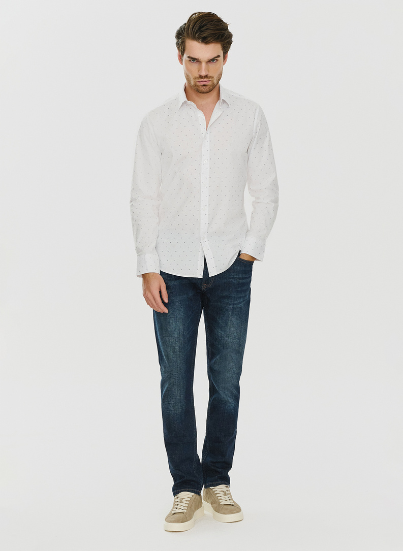 Koszula w kolorze białym w drobny wzór